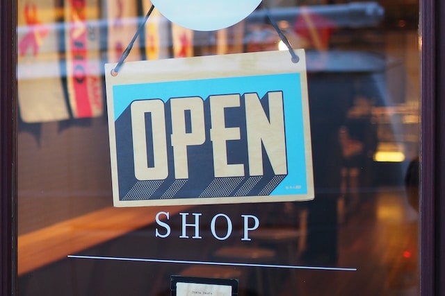 open shop signage